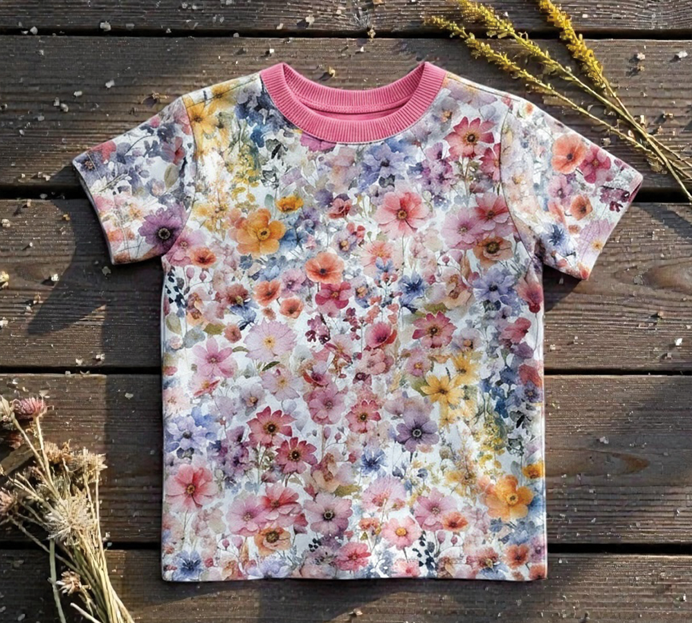 Handmade trička pro malé parádnice ve luční kvítí